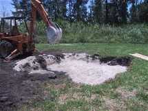 Digging hole for concrete antenna base